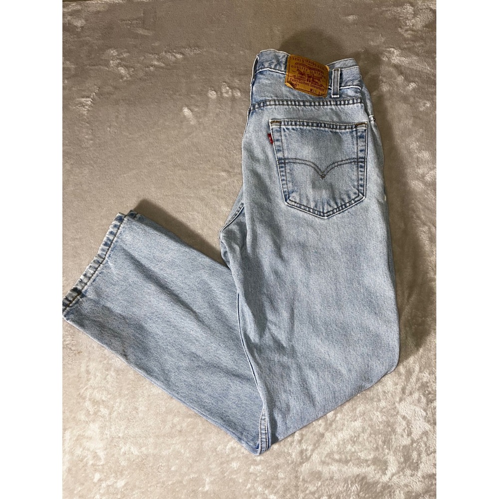 Vintage Levis 505 Regular Fit Straight Leg Light Wash Denim Jeans W33 L30